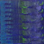 Grid in Deep Purple w Green print - Heartful Art by Raphaella Vaisseau